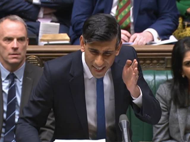 Prime Minister Rishi Sunak speaks during Prime Minister's Questions in the House of Commons, London.