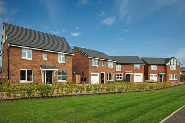 A street scene of new Elan homes at Oak Grange in Congleton