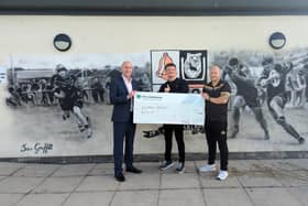 Persimmon presenting a cheque for £3,000 to Ashton Bears ARLFC