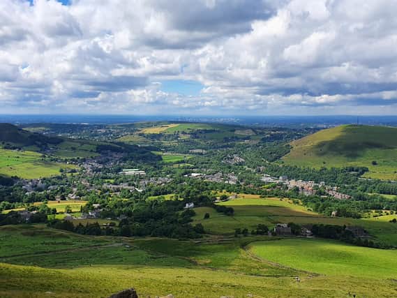 Views over Uppermill and Greenfield from Pots and Pans