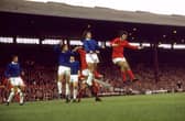 George Best in action against Everton at Old Trafford back in 1968. 