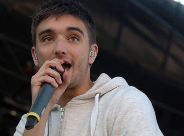 Singer Tom Parker on stage with The Wanted at the Tower Headland, Blackpool, 2012