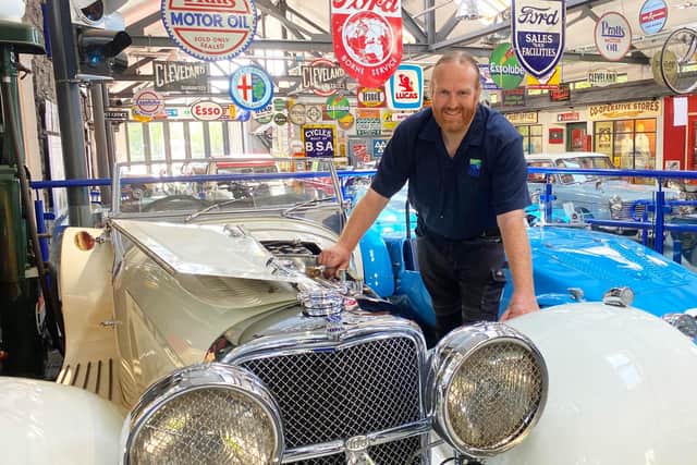 Curator Chris Lowe at the Lakeland Motor Museum