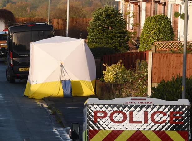 <p>A forensic tent has been set up on Kilburn Drive, Shevington</p>