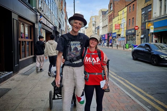 Ruth Herbert with Rod Everett, who walked from Lancaster to Manchester with Ruth